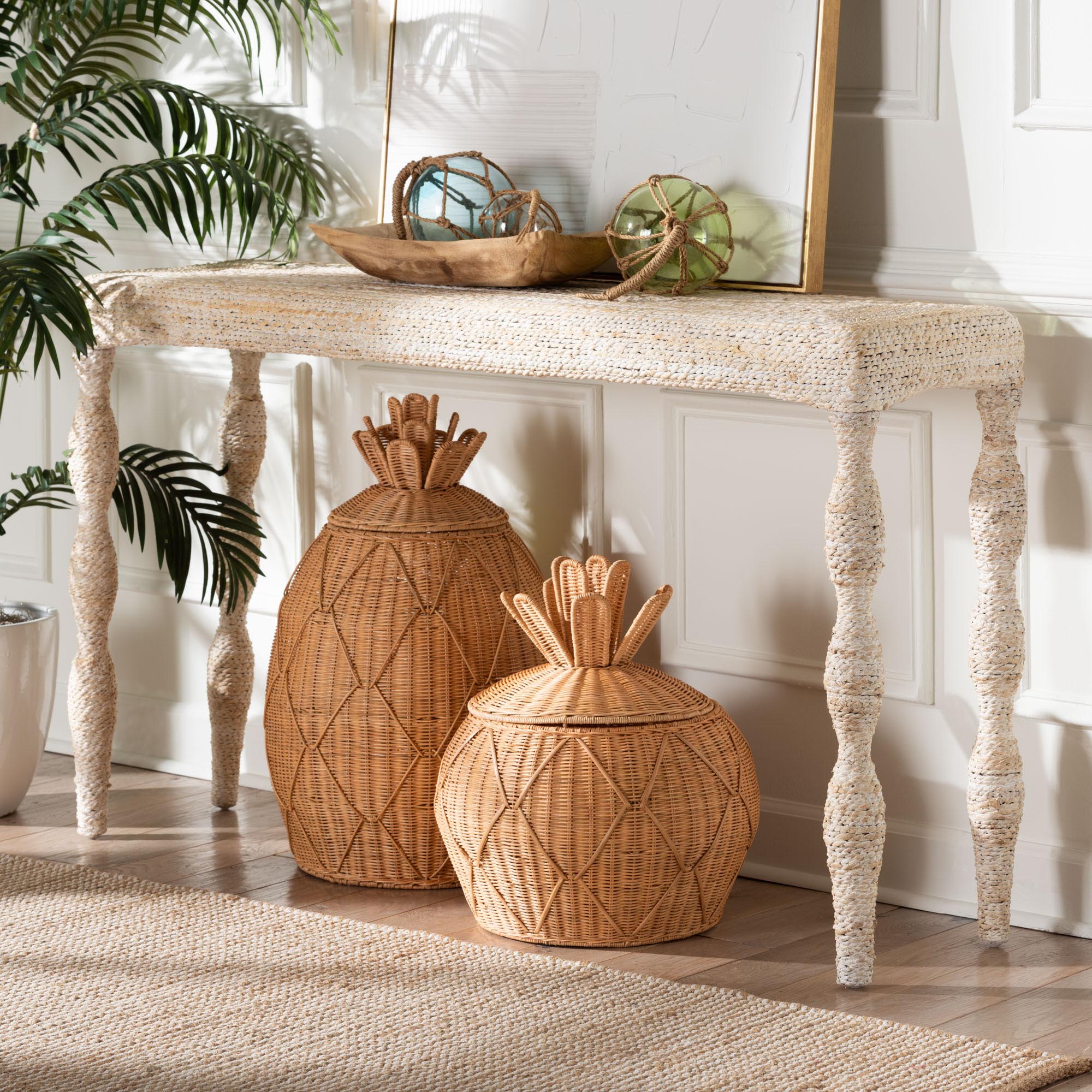 Bali & Pari Lejane Woven Seagrass Console Table
