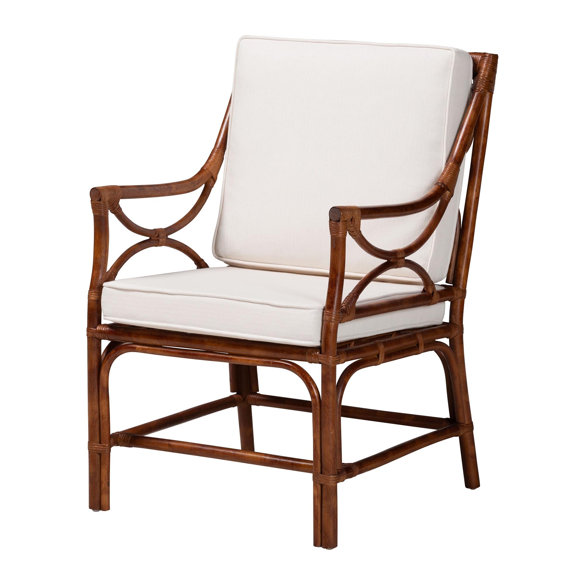 Bali & Pari Cleantha Marbled Tortoise Rattan Armchair