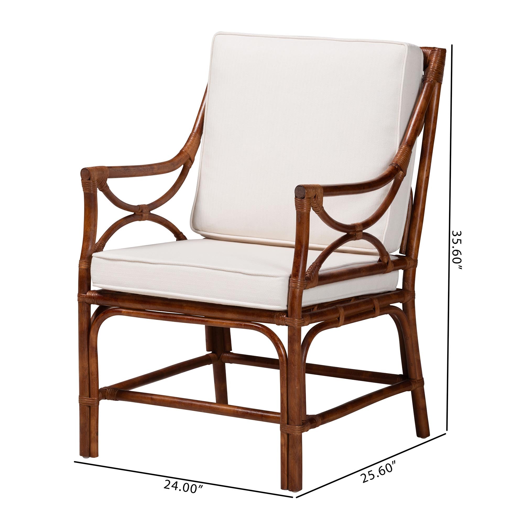 Bali & Pari Cleantha Marbled Tortoise Rattan Armchair