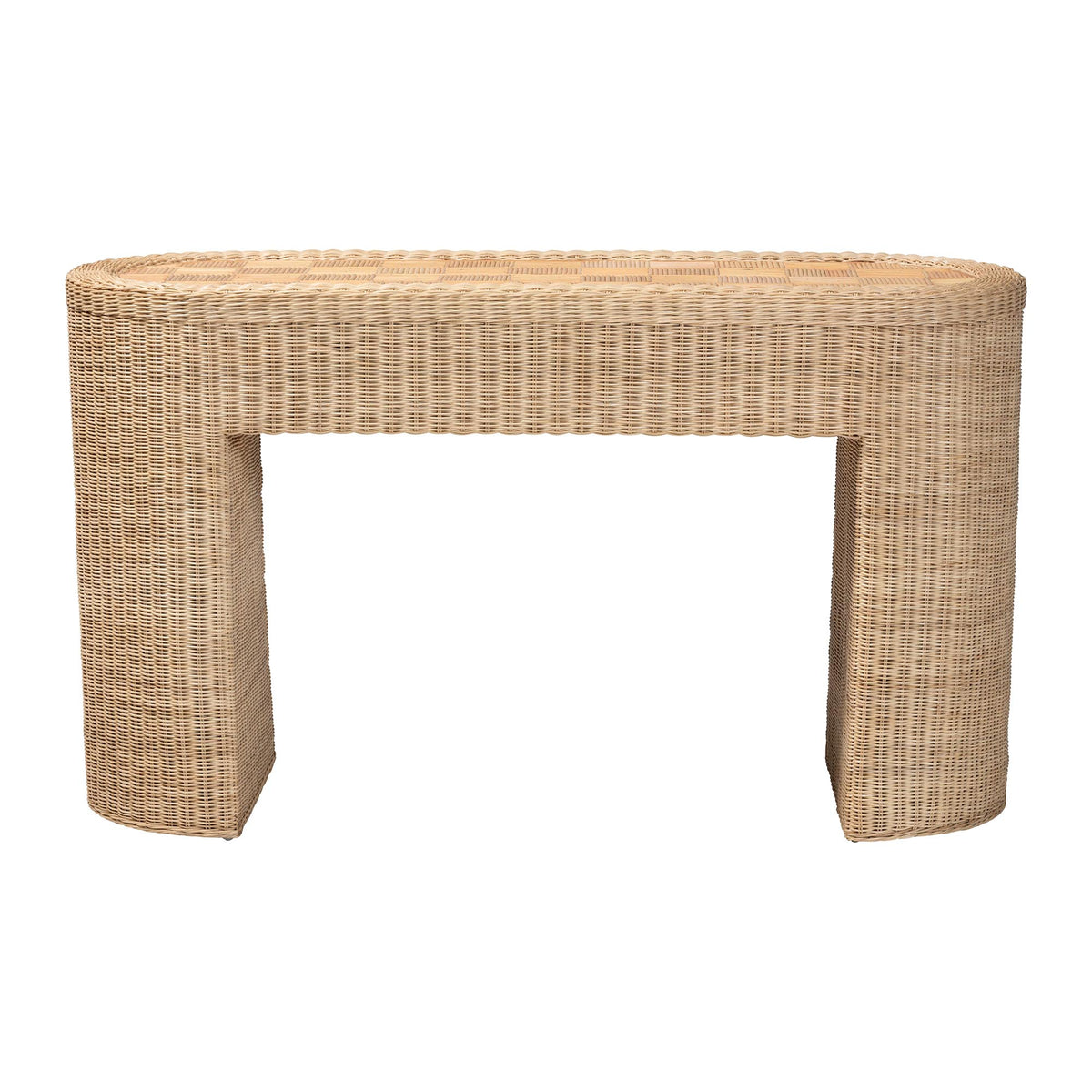 Bali & Pari Mimi Rattan Checkered Console Table