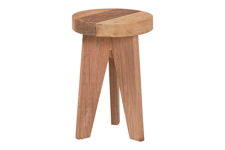Bali & Pari Sayen Acacia Wood Multipurpose Accent Stool Sculptural End Table