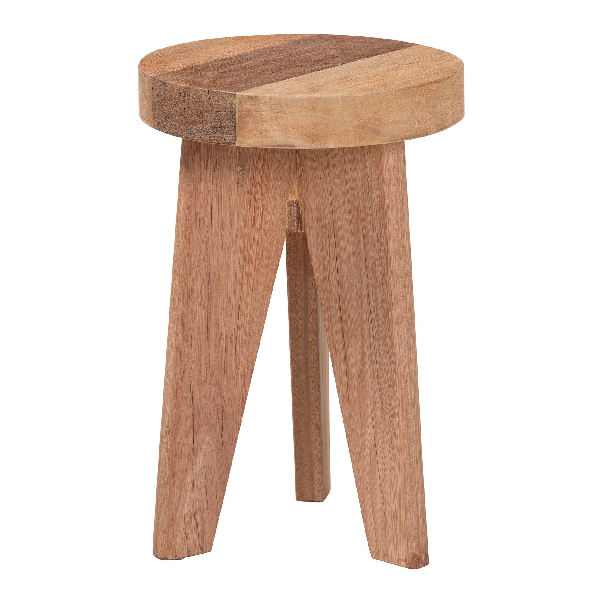 Bali & Pari Sayen Acacia Wood Multipurpose Accent Stool Sculptural End Table