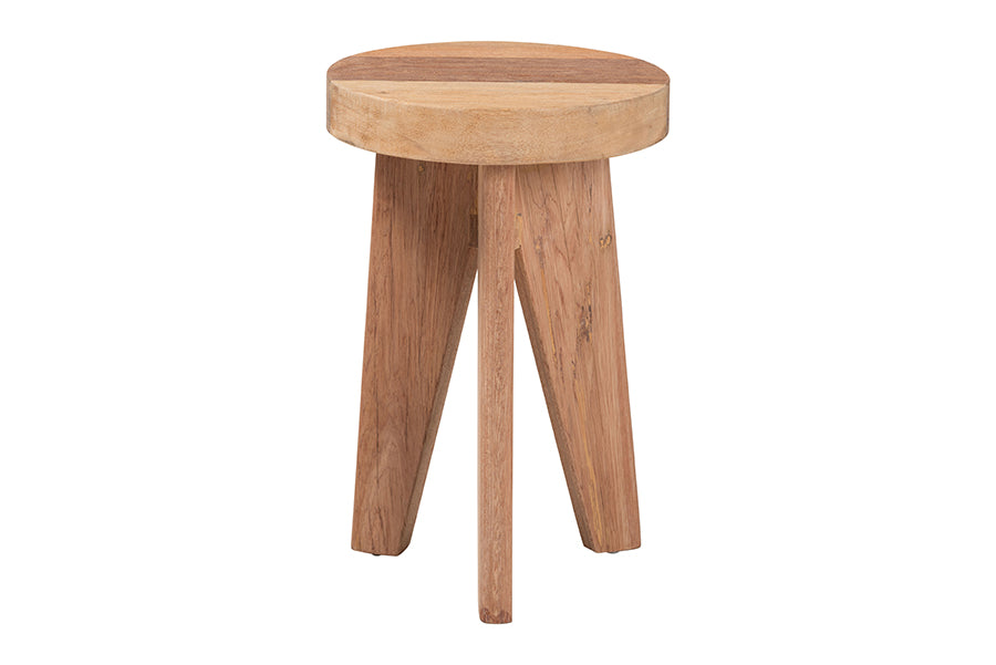 Bali & Pari Sayen Acacia Wood Multipurpose Accent Stool Sculptural End Table
