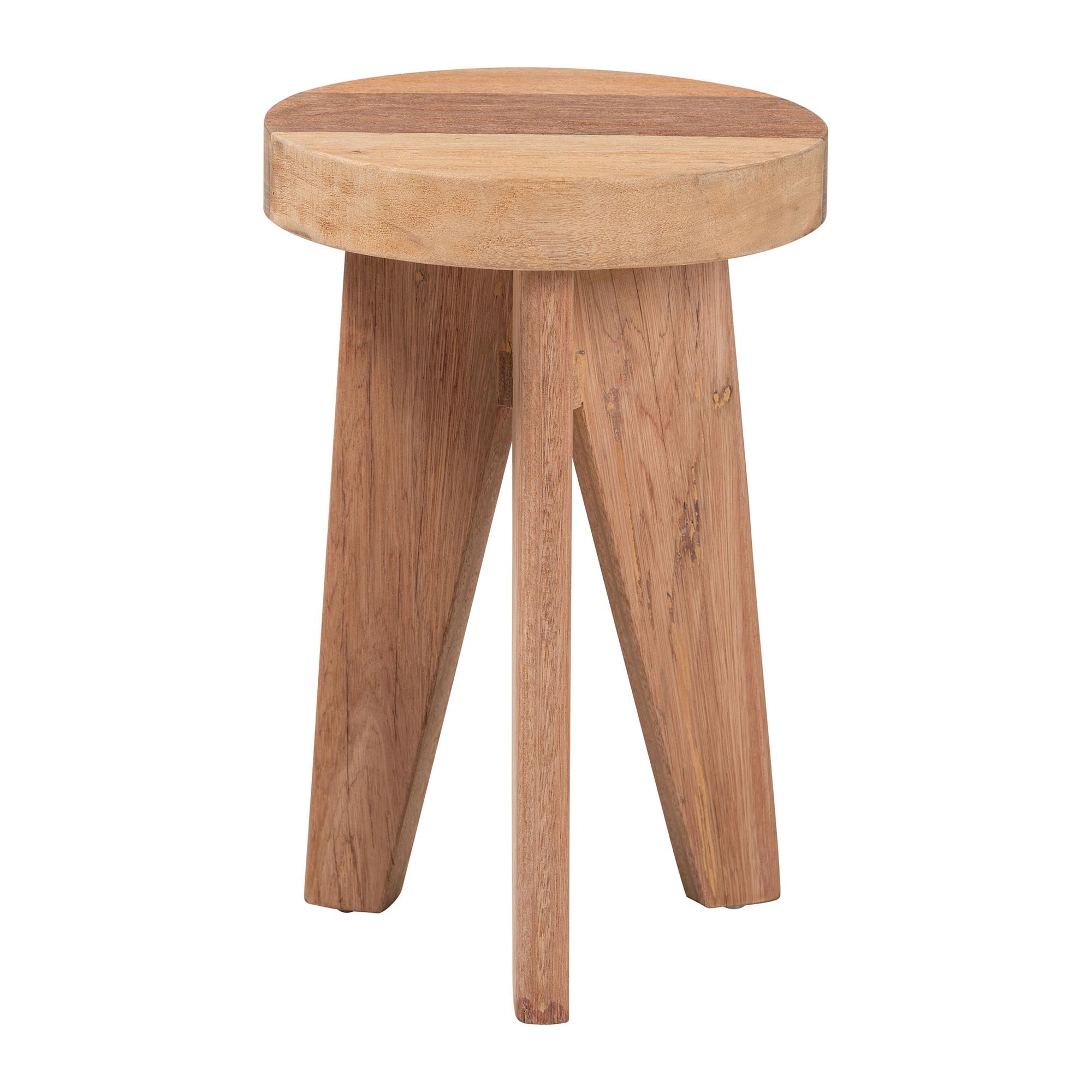Bali & Pari Sayen Acacia Wood Multipurpose Accent Stool Sculptural End Table