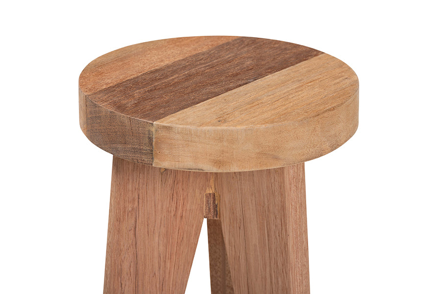 Bali & Pari Sayen Acacia Wood Multipurpose Accent Stool Sculptural End Table