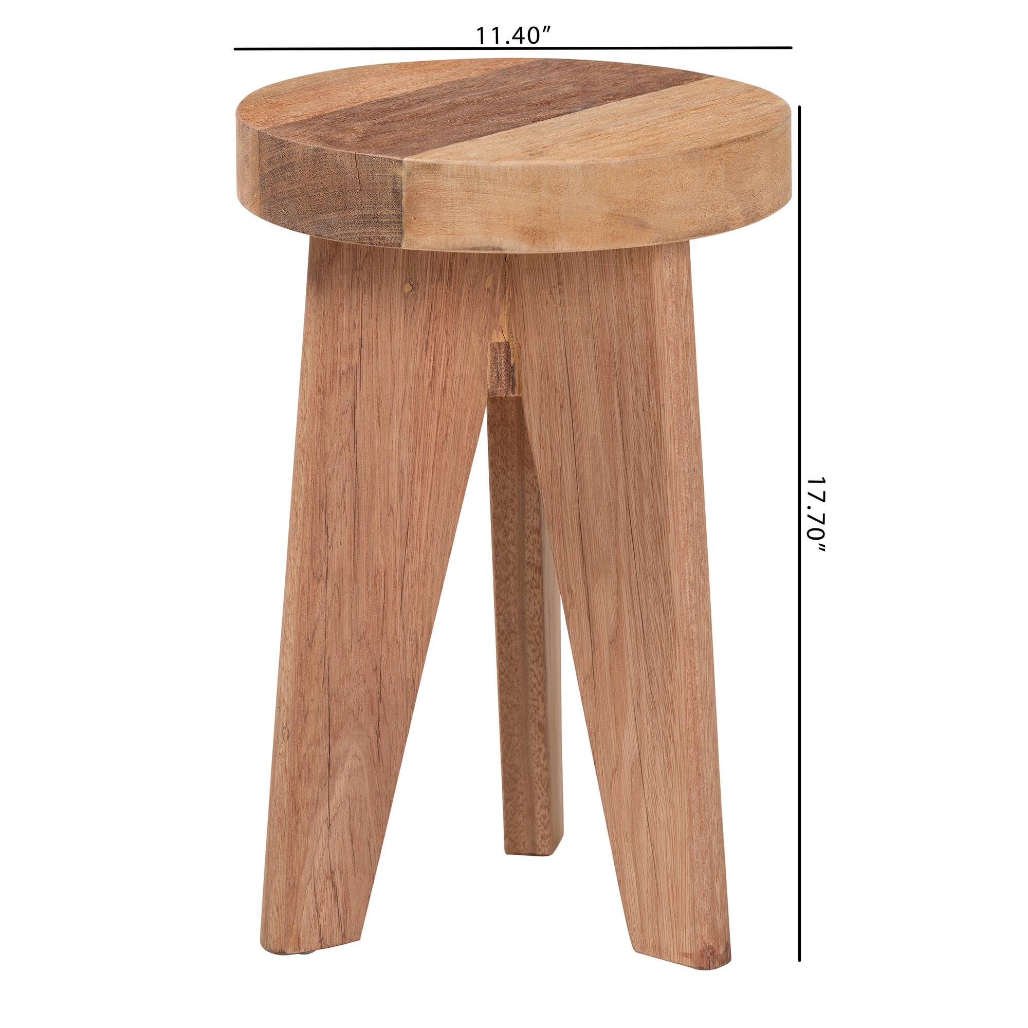 Bali & Pari Sayen Acacia Wood Multipurpose Accent Stool Sculptural End Table