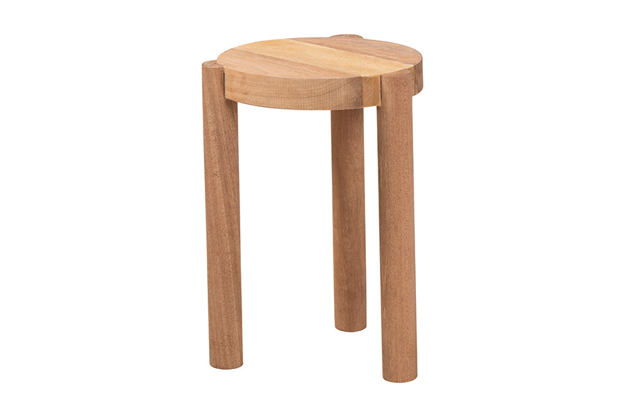 Bali & Pari Shadi Acacia Wood Multipurpose Accent Stool Sculptural End Table