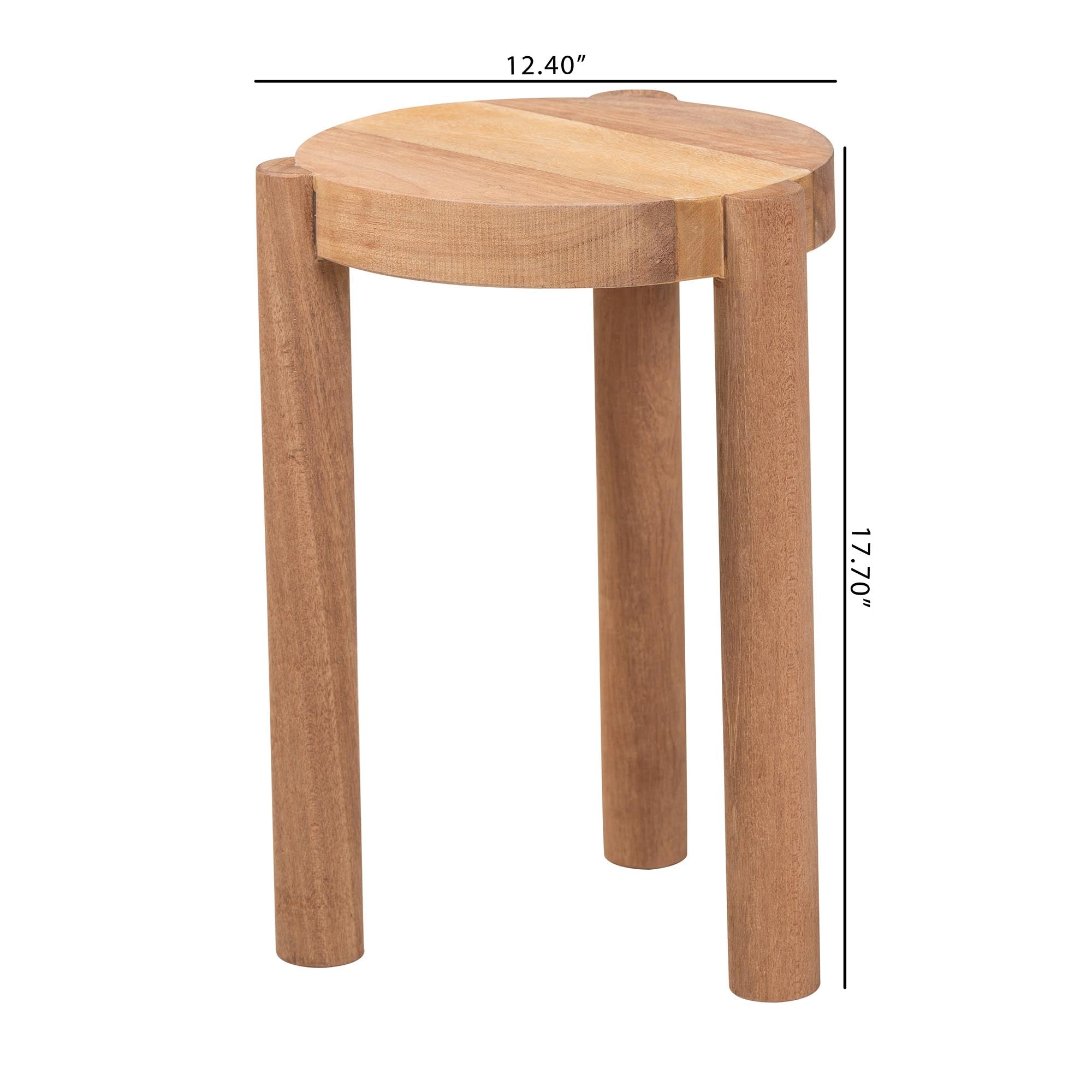 Bali & Pari Shadi Acacia Wood Multipurpose Accent Stool Sculptural End Table
