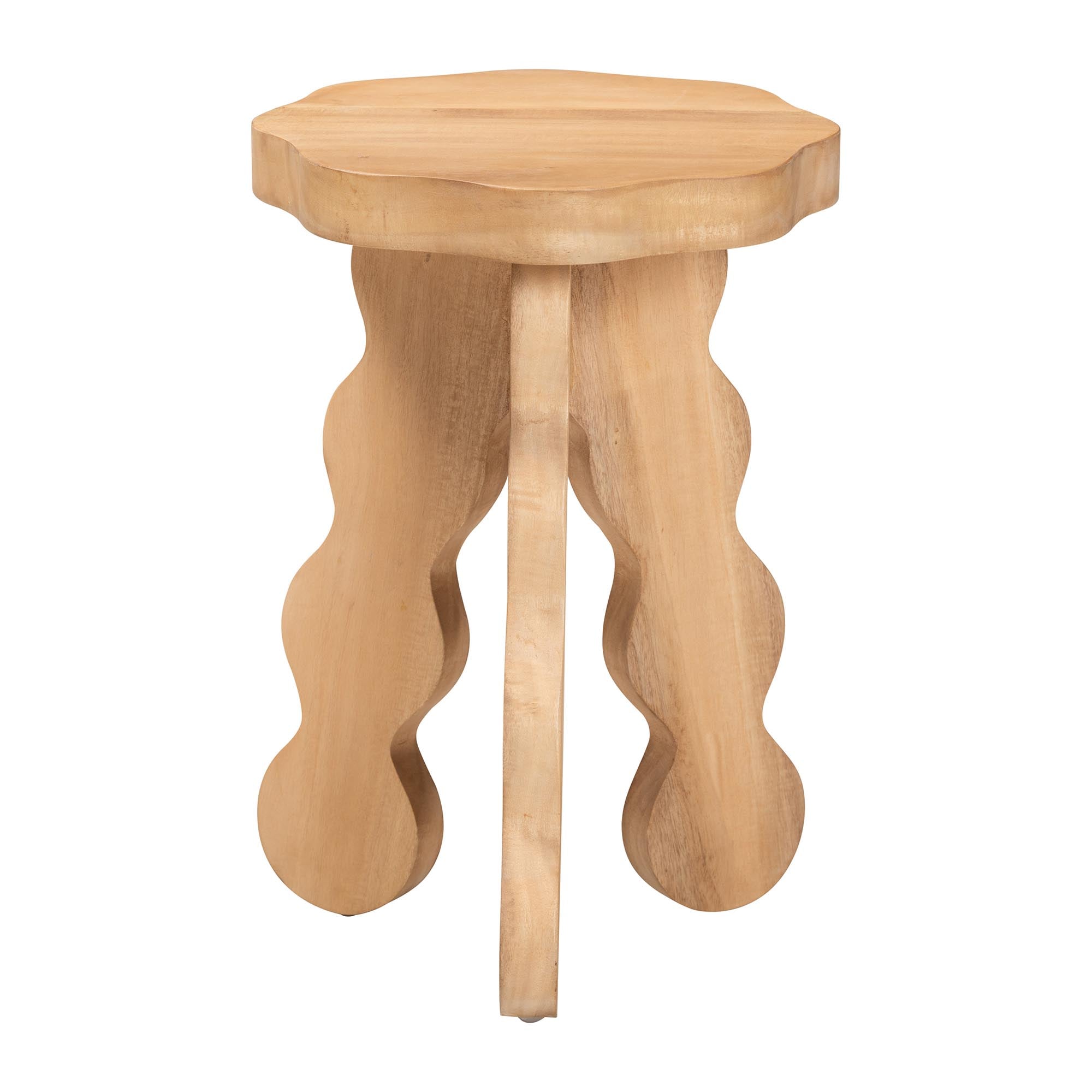 Bali & Pari Sino Acacia Wood Multipurpose Accent Stool Sculptural End Table