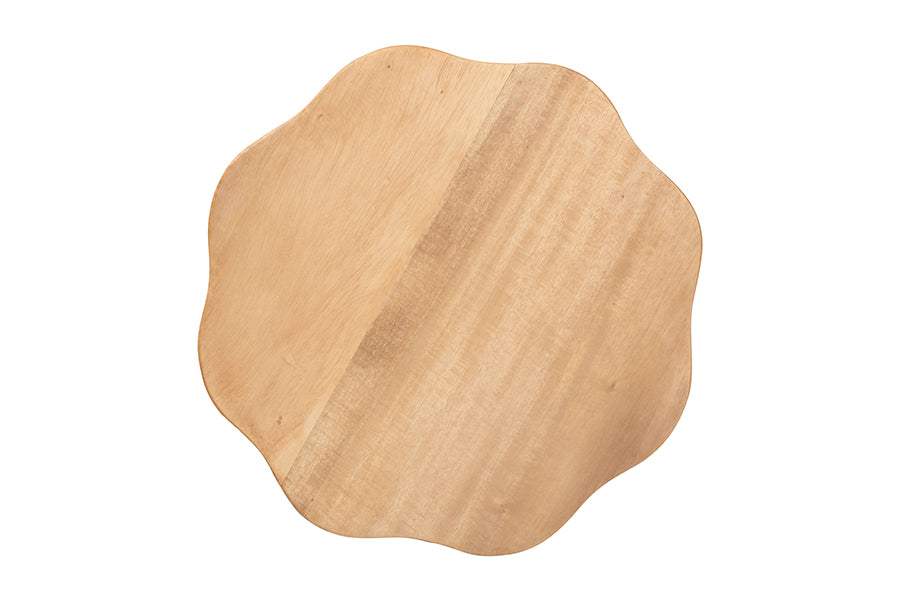 Bali & Pari Sino Acacia Wood Multipurpose Accent Stool Sculptural End Table