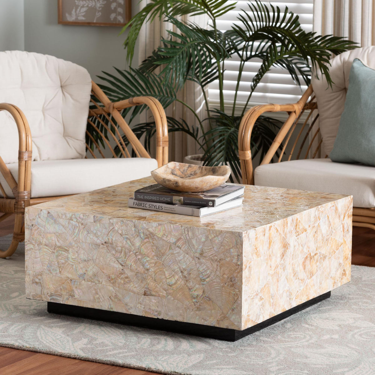 Bali & Pari Fraley Capiz Shell Coffee Table