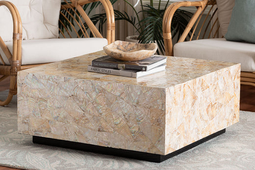 Bali & Pari Fraley Capiz Shell Coffee Table