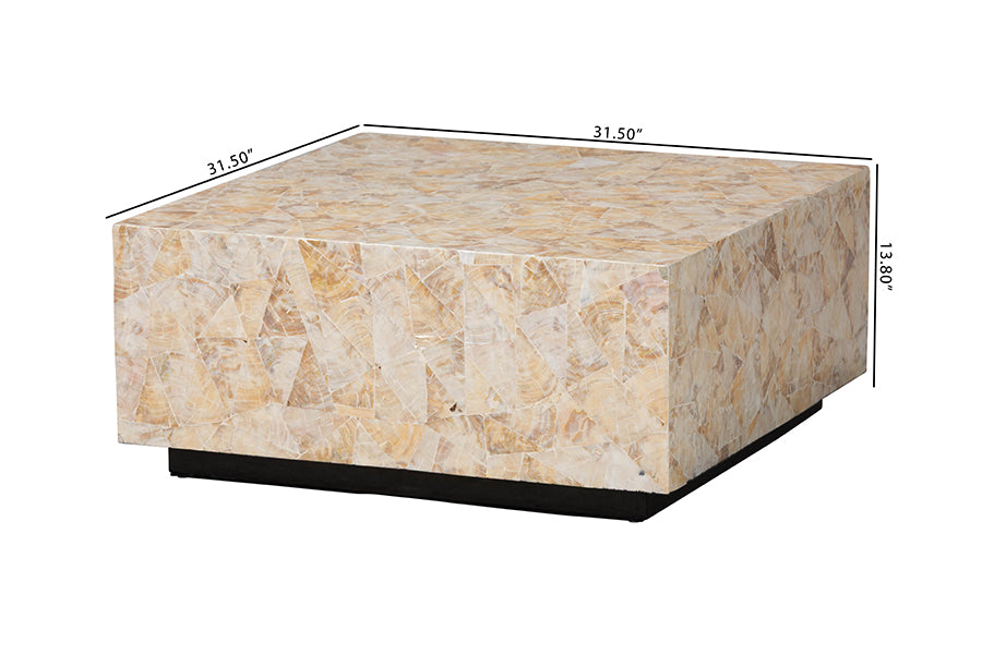 Bali & Pari Fraley Capiz Shell Coffee Table