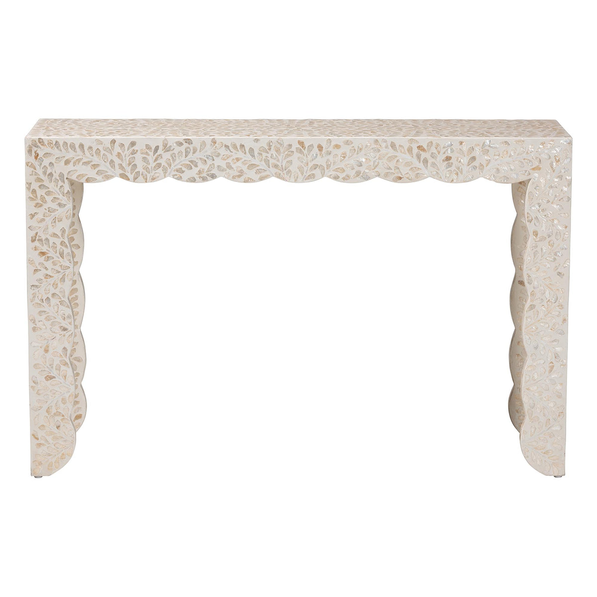 Bali & Pari Hedya Floral Capiz Shell Console Table