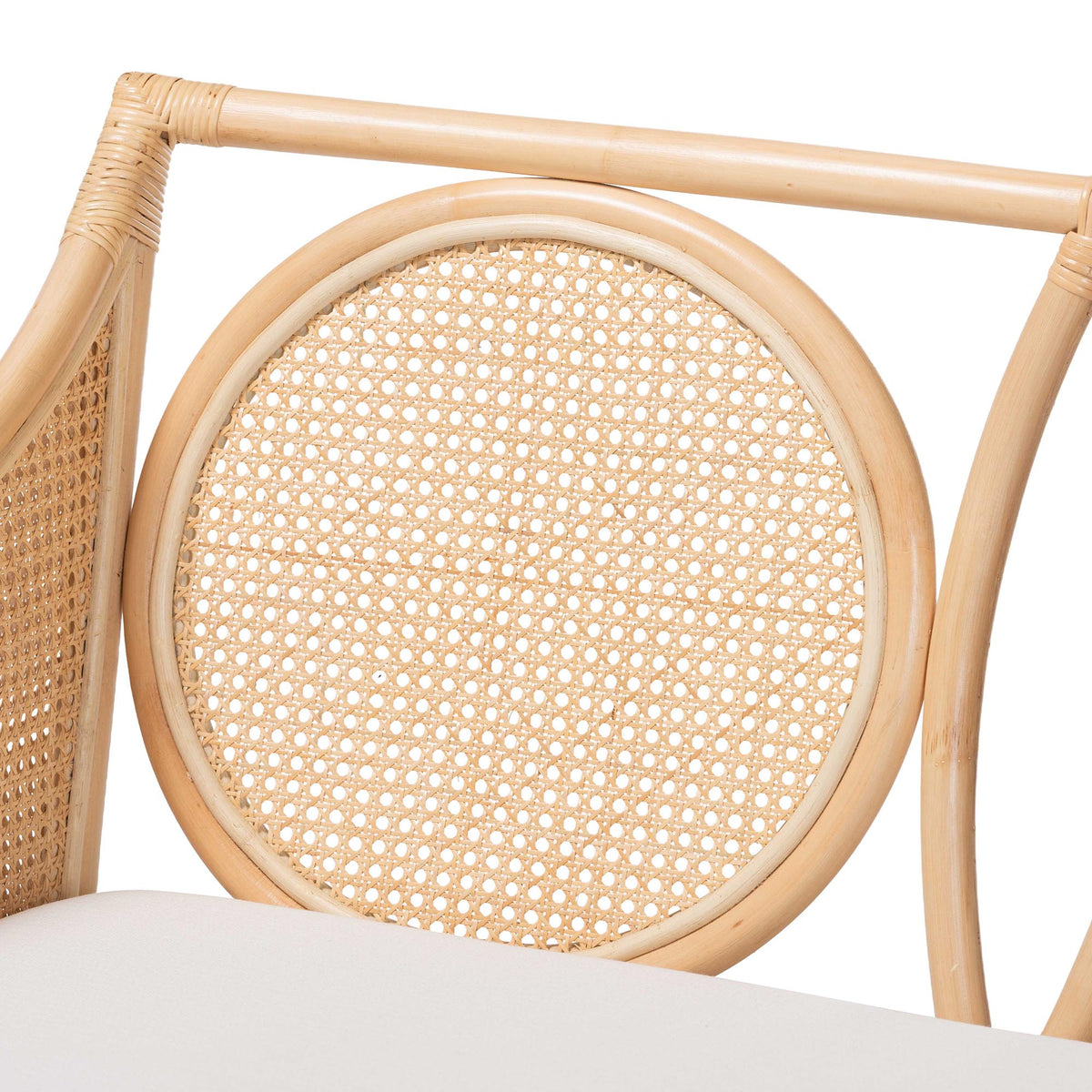 Bali & Pari Matt Rattan Loveseat with Cane Backrest