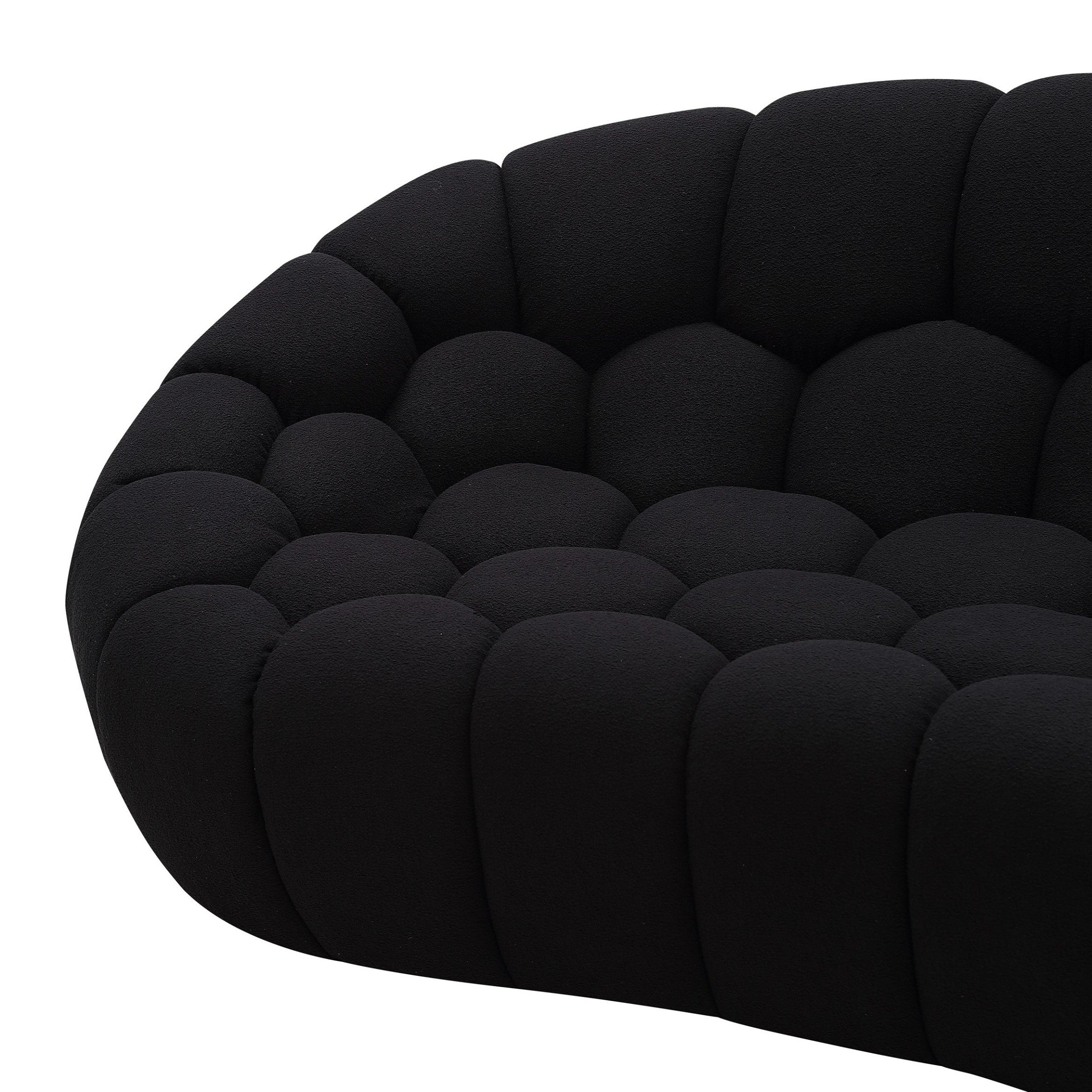 Yolonda Modern Curved Fabric Sofa