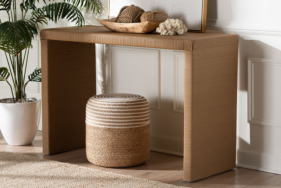 Bali & Pari Salve Woven Seagrass Console Table
