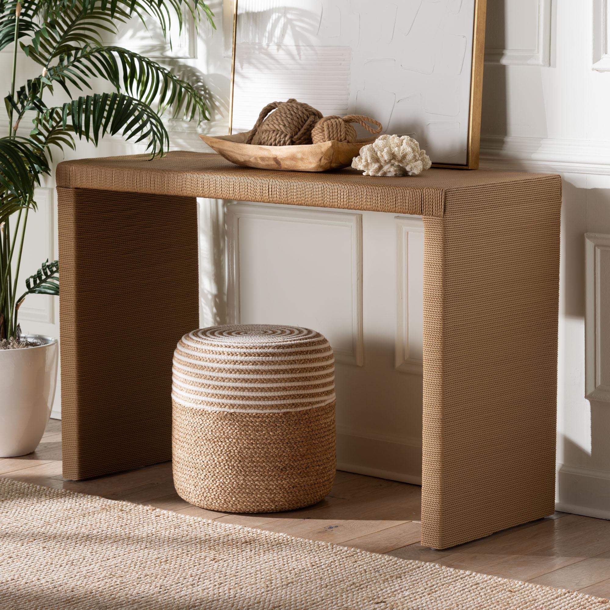Bali & Pari Salve Woven Seagrass Console Table