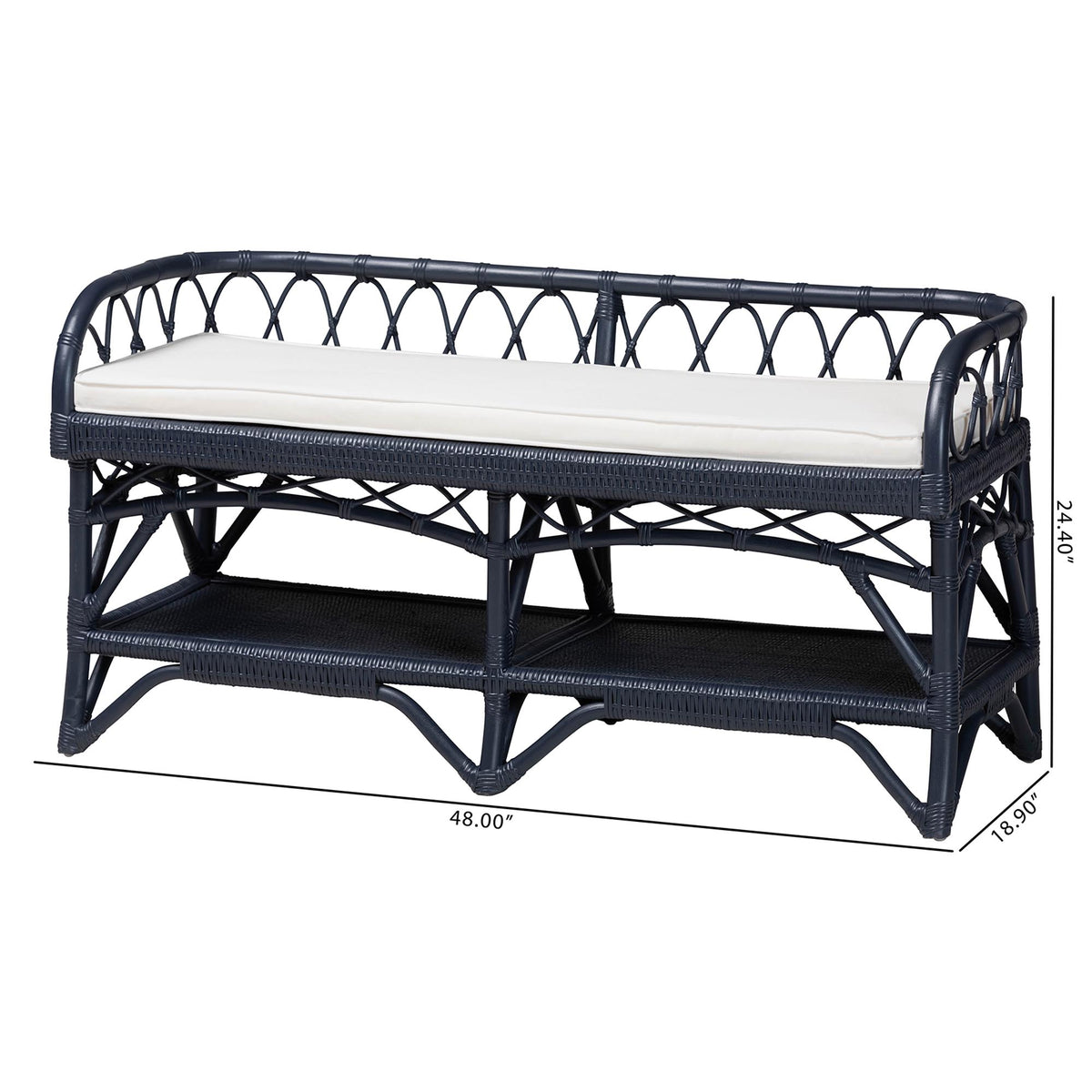Bali & Pari Leryn Rattan Bench