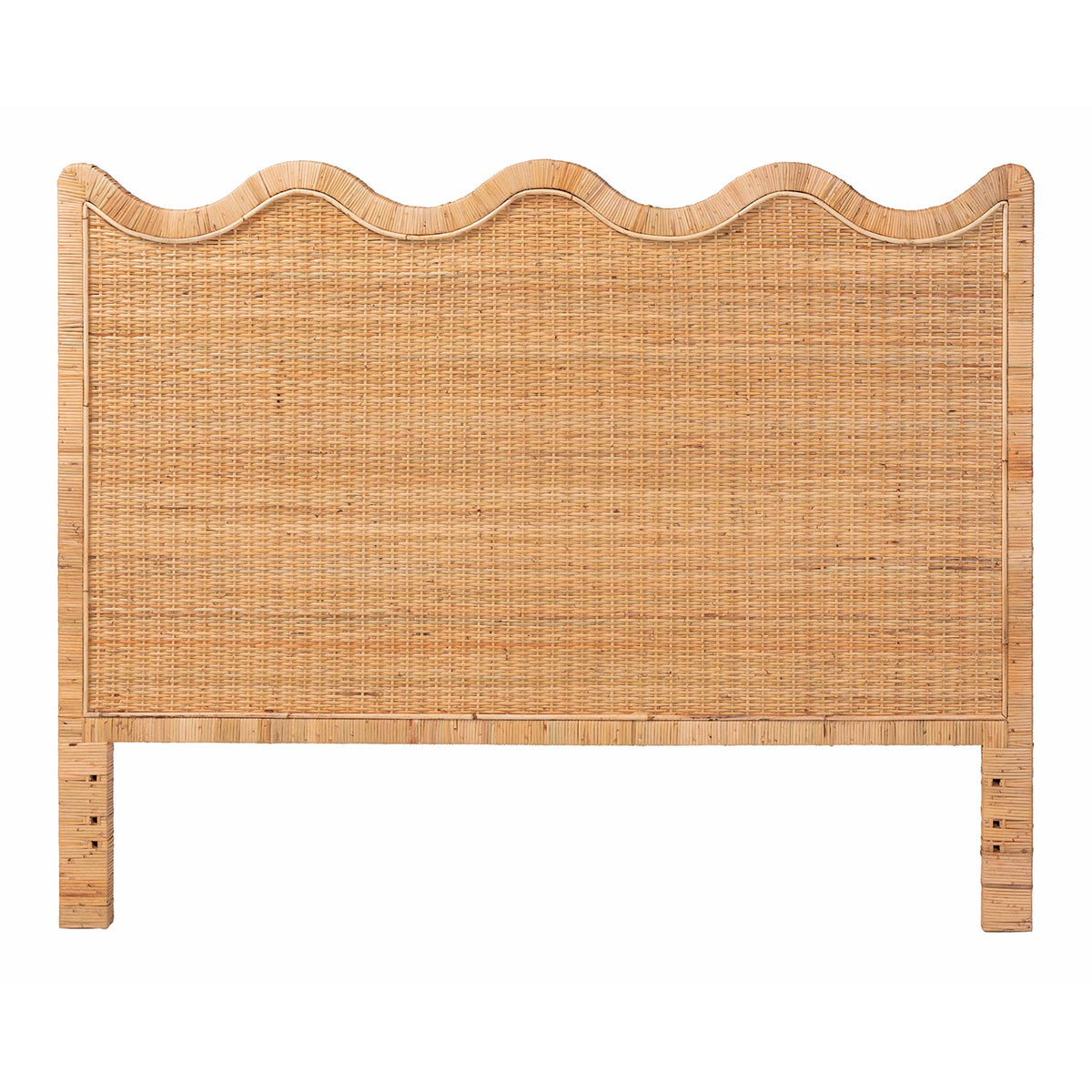 Bali & Pari Cassio Scalloped Rattan Headboard