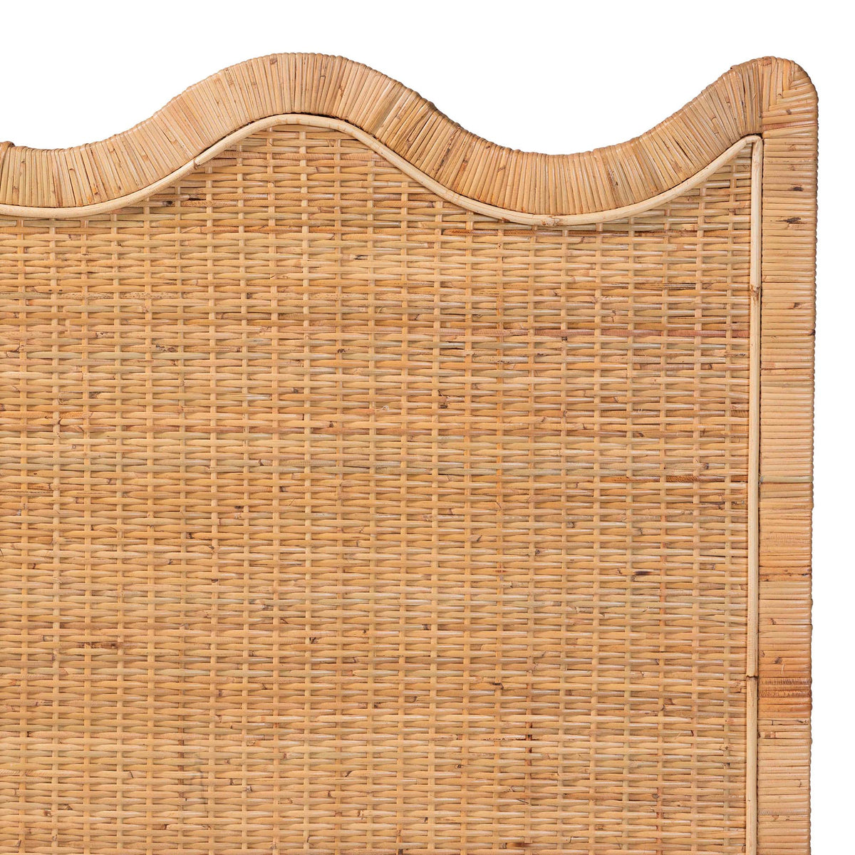 Bali & Pari Cassio Scalloped Rattan Headboard