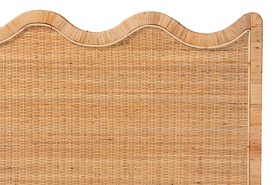 Bali & Pari Cassio Scalloped Rattan Headboard