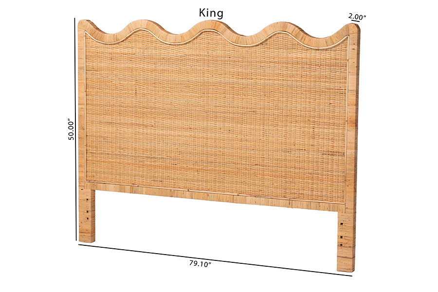 Bali & Pari Cassio Scalloped Rattan Headboard