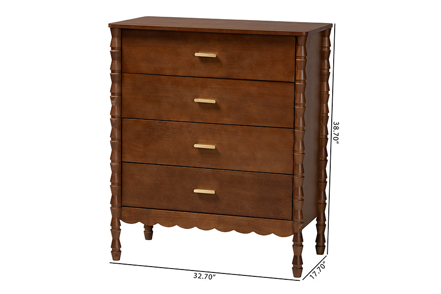 Danette Bobbin Wood 4-Drawer Chest