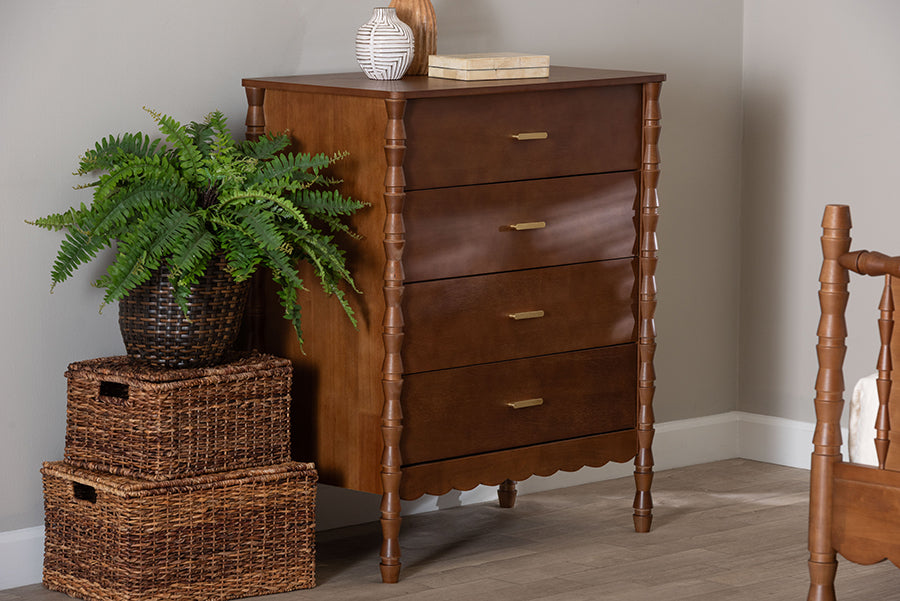 Danette Bobbin Wood 4-Drawer Chest