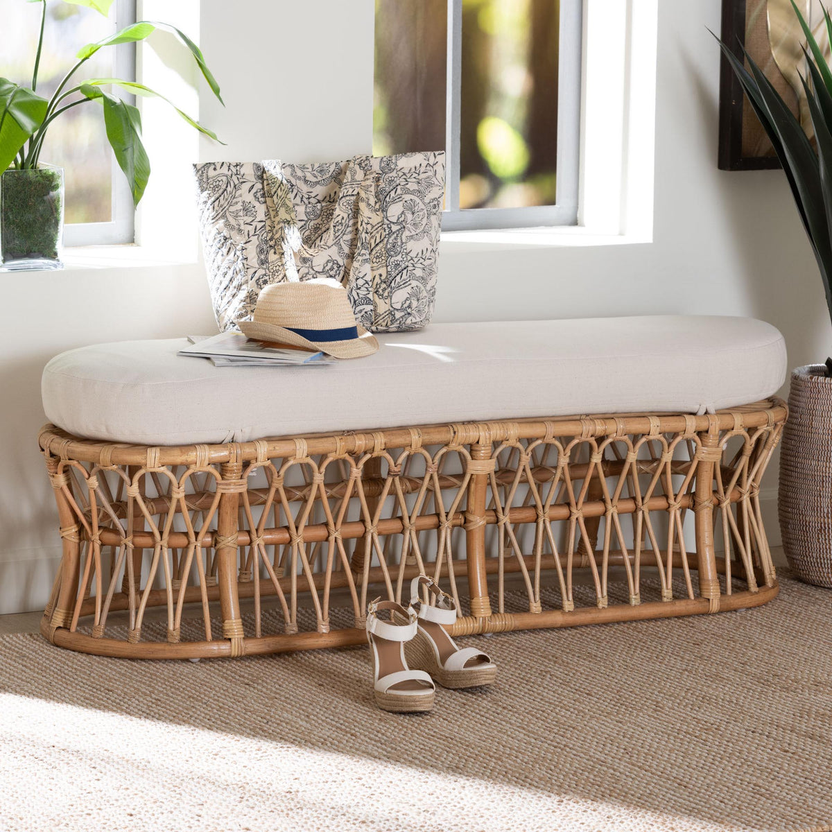 Bali & Pari Adelpha Rattan Accent Bench