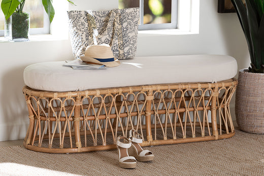 Bali & Pari Adelpha Rattan Accent Bench