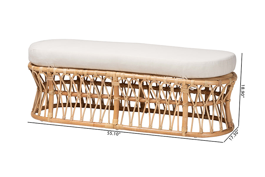 Bali & Pari Adelpha Rattan Accent Bench