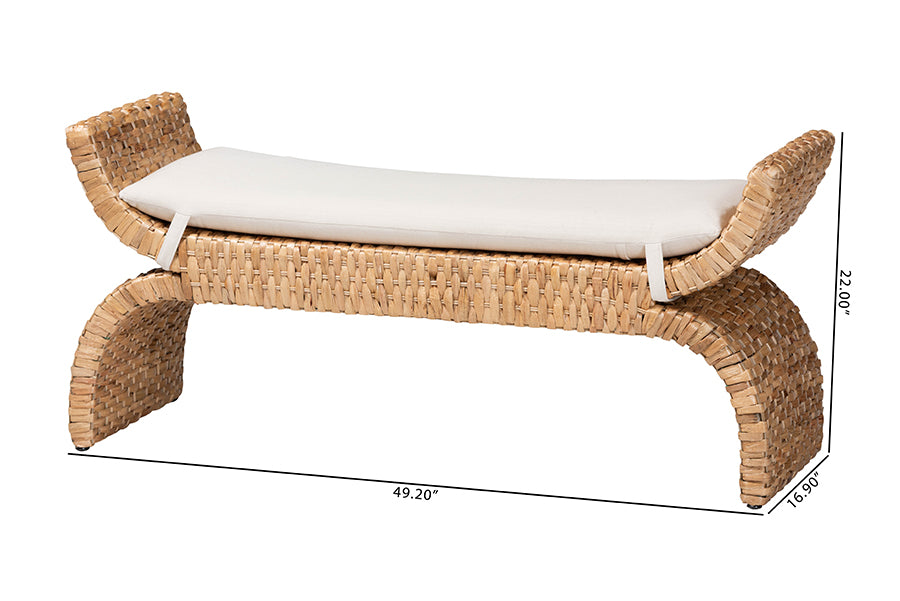 Bali & Pari Agave Woven Seagrass Bench