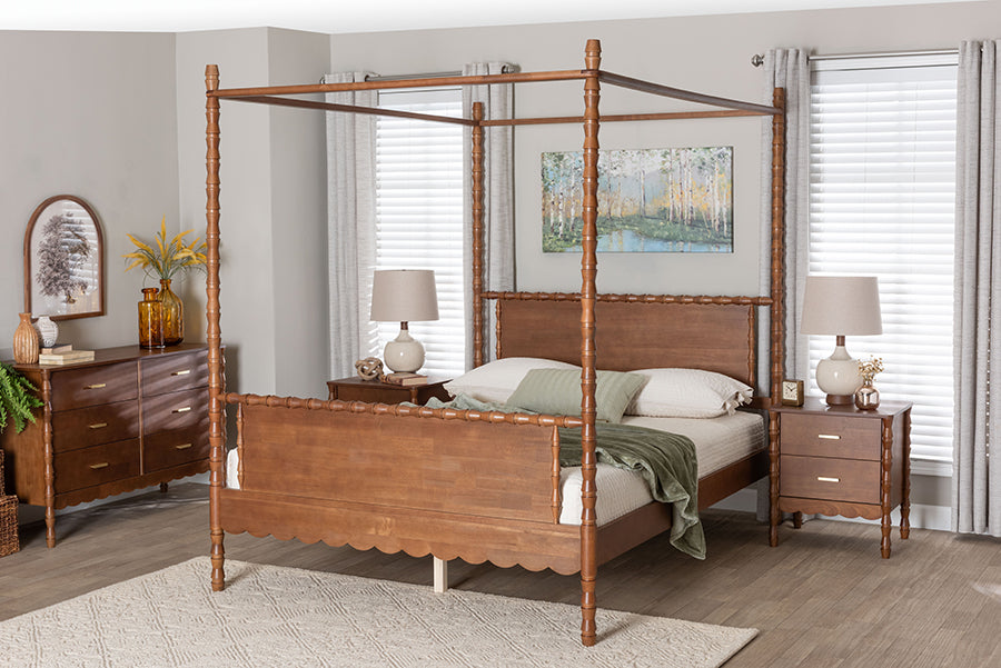 Danette Bobbin Wood Canopy Bed