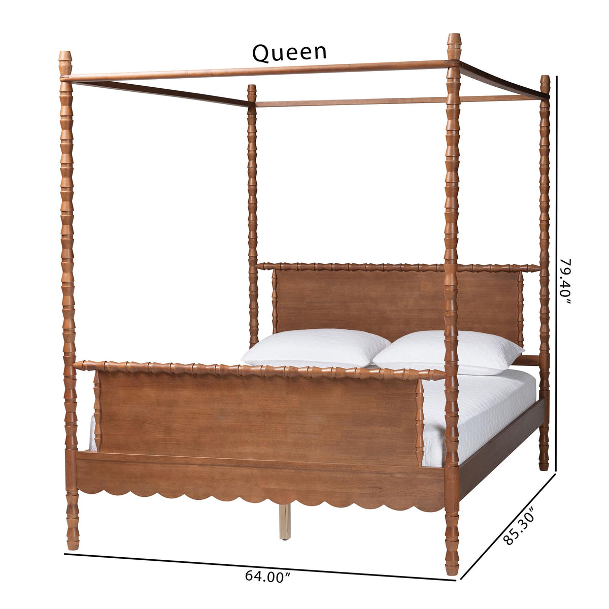 Danette Bobbin Wood Canopy Bed
