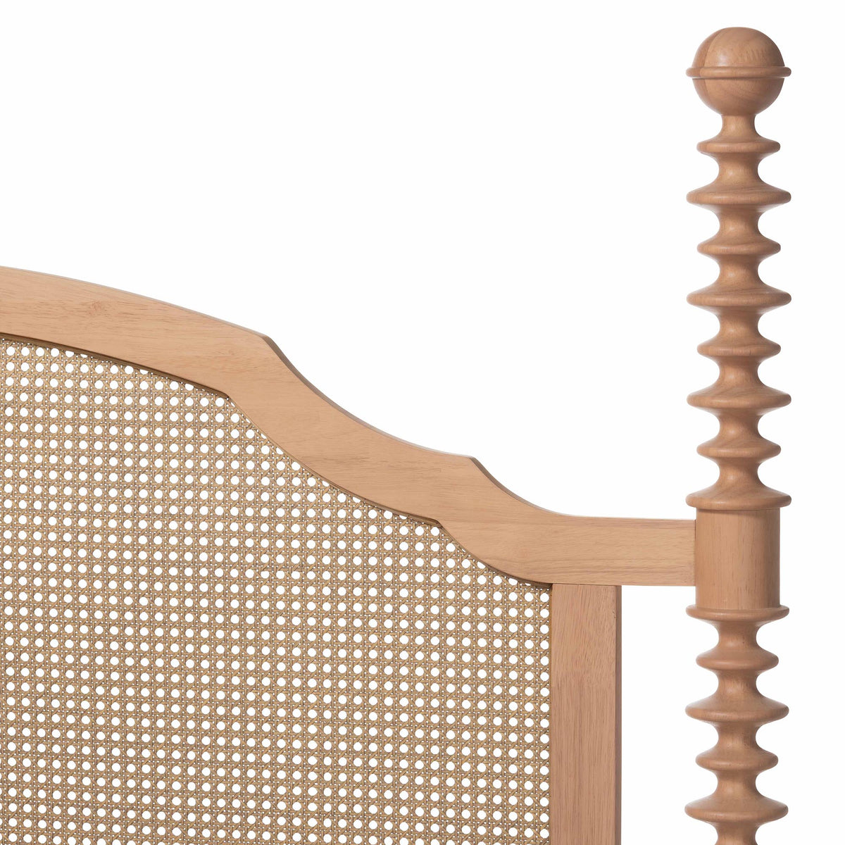 Neviah Four Poster Bed with Woven Rattan