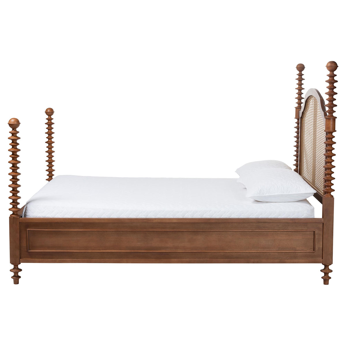 Neviah Four Poster Bed with Woven Rattan