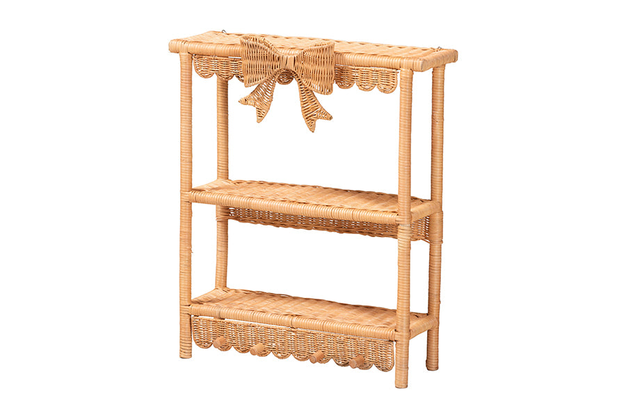 Bali & Pari Creusa Rattan 2-Tier Wall Shelf