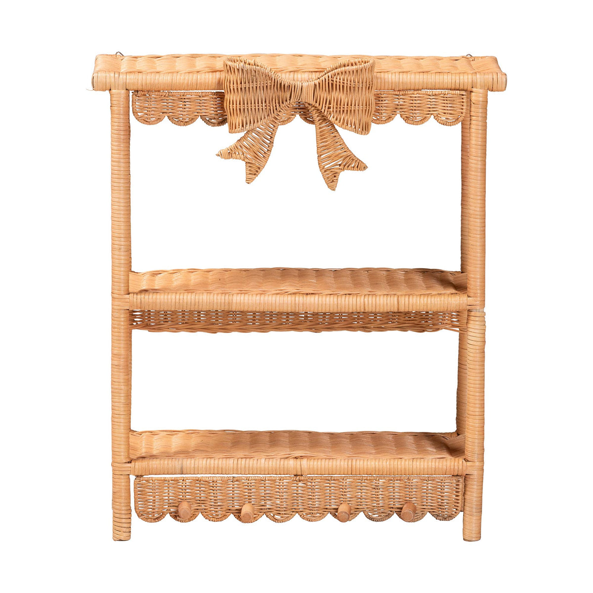 Bali & Pari Creusa Rattan 2-Tier Wall Shelf