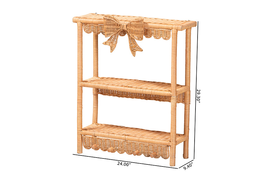 Bali & Pari Creusa Rattan 2-Tier Wall Shelf