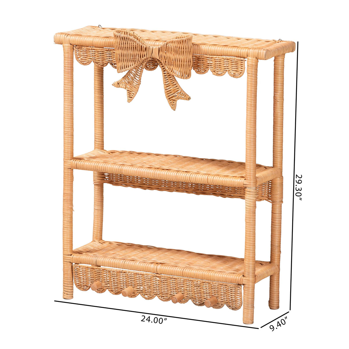 Bali & Pari Creusa Rattan 2-Tier Wall Shelf