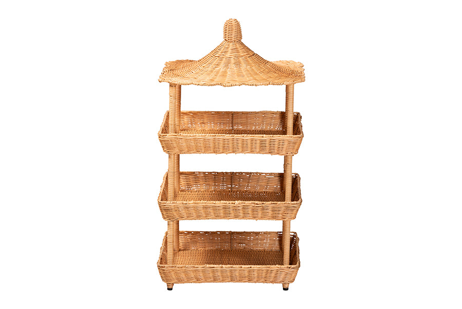 Bali & Pari Asante Rattan 3-Tier Display Shelf
