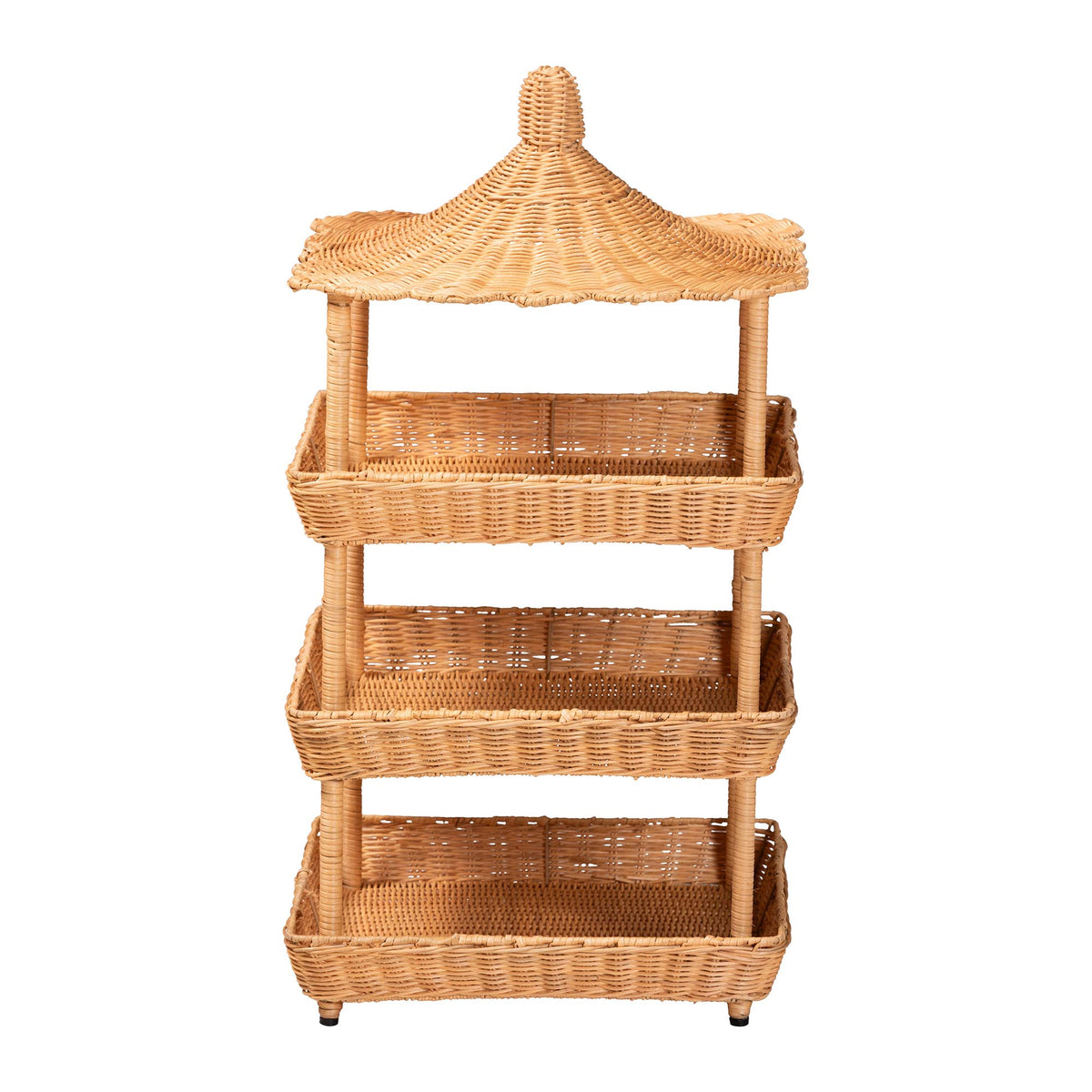 Bali & Pari Asante Rattan 3-Tier Display Shelf