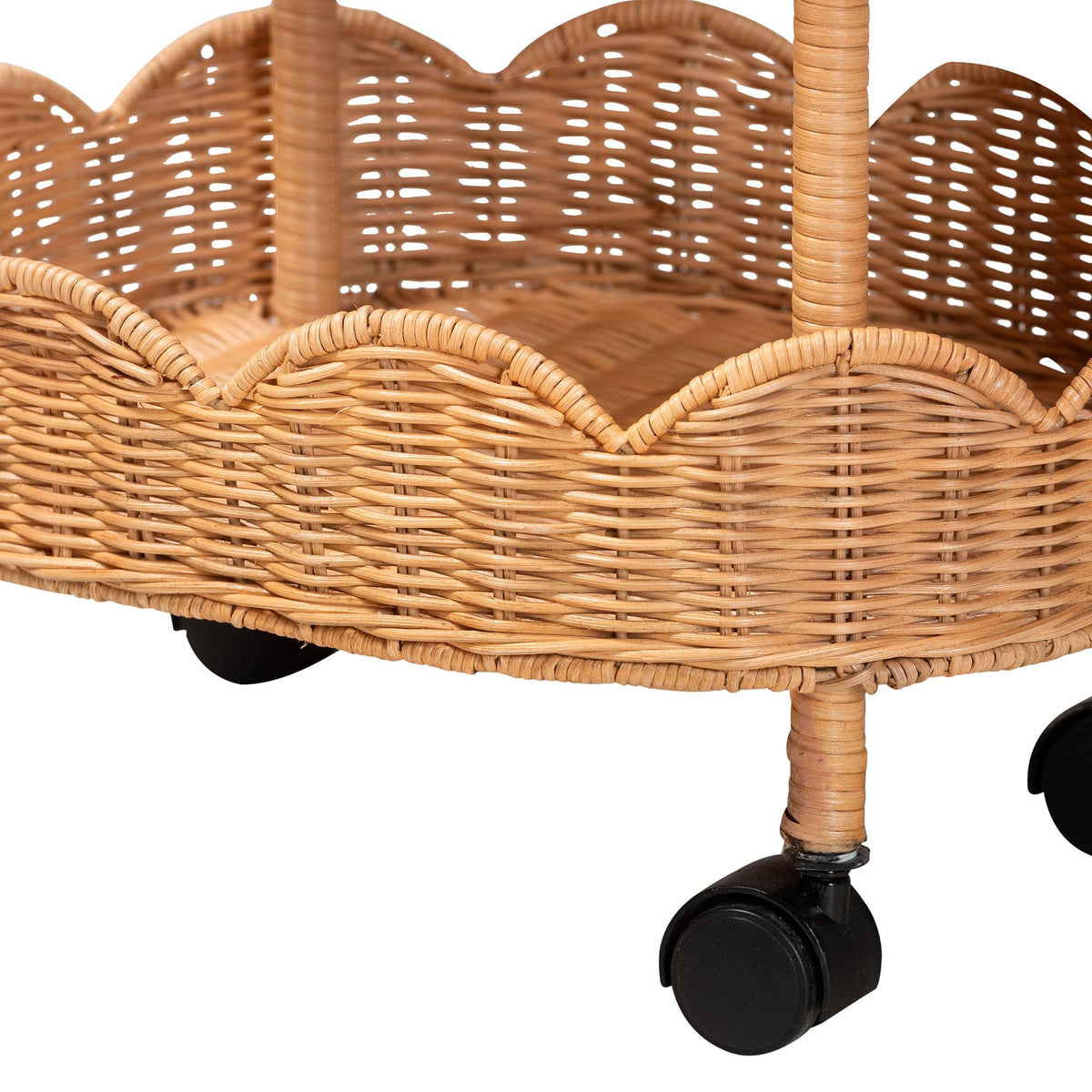 Bali & Pari Bulana Rattan 3-Tier Rolling Storage Cart