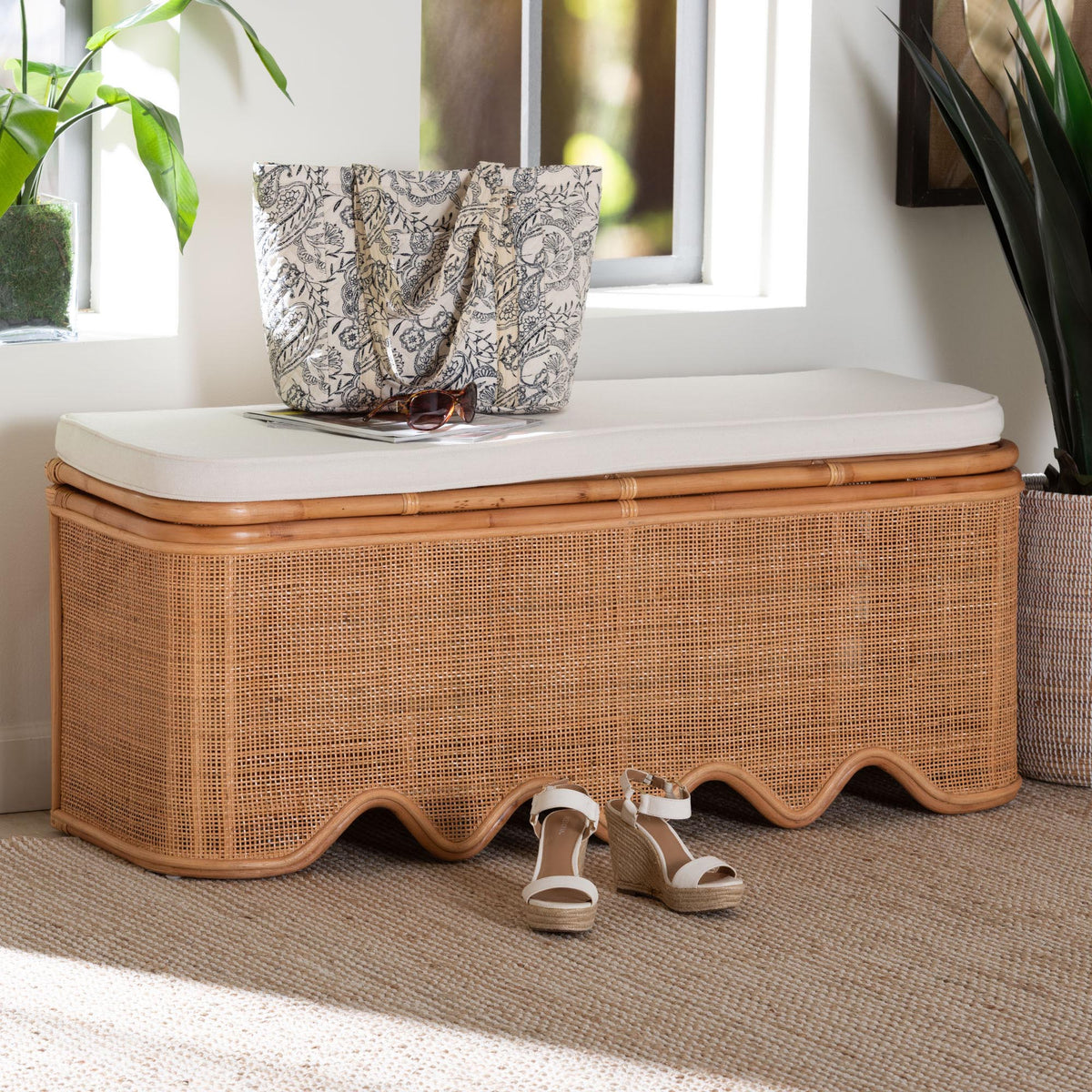 Bali & Pari Rivka Rattan Storage Bench