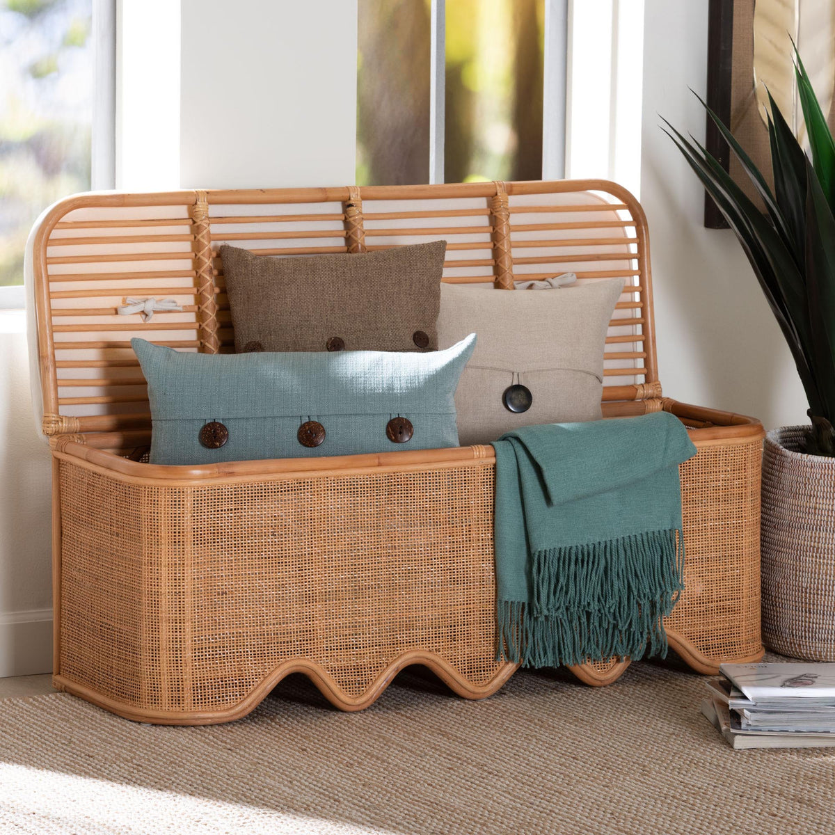 Bali & Pari Rivka Rattan Storage Bench