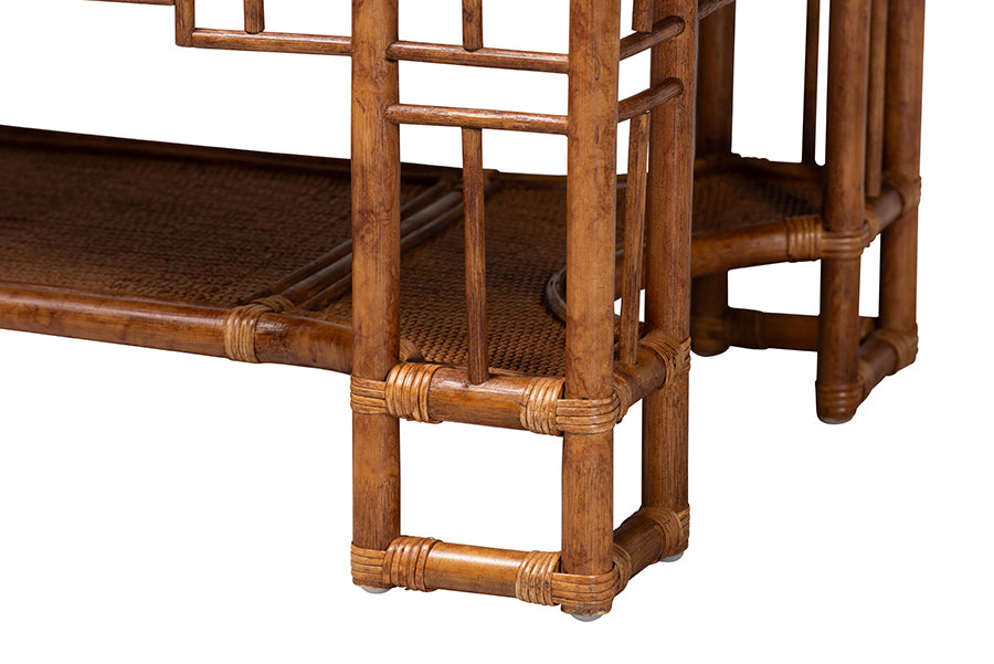 Bali & Pari Tahlia Marbled Tortoise Rattan Coffee Table