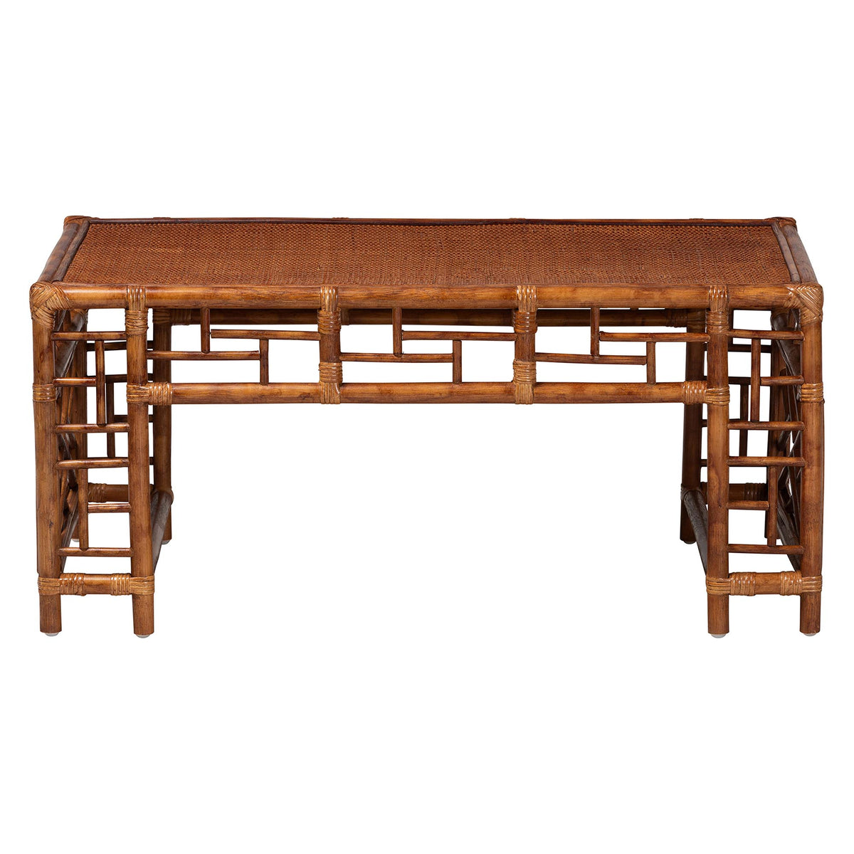 Bali & Pari Wahid Marbled Tortoise Rattan Coffee Table