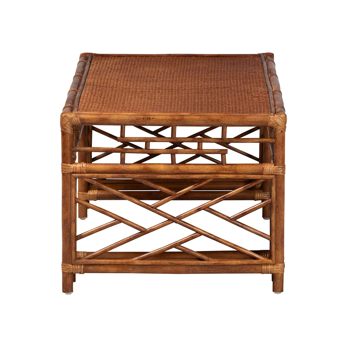 Bali & Pari Wahid Marbled Tortoise Rattan Coffee Table