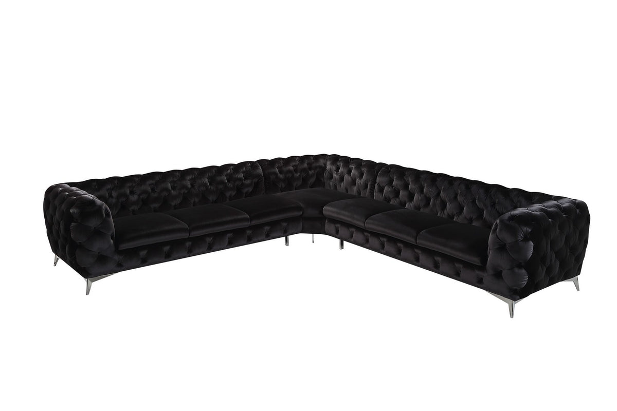 Delilah - Glam Fabric Sectional Sofa